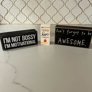 Motivational and Inspirational Sign Set Teacher desk decor
